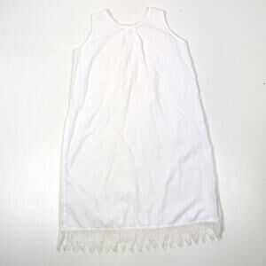 Vintage Handmade Slip Girls Size 9-10 Simple Fringe Hem